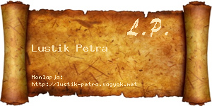 Lustik Petra névjegykártya