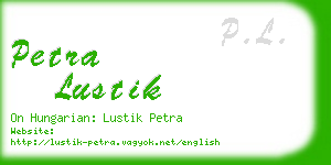 petra lustik business card